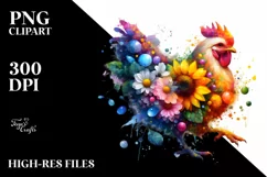 splashes,chicken made of flowers PNG Product Image 1