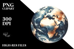 Simple Vintage Earth | Watercolor Clipart Product Image 3