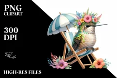 Young Hummingbird Beach Chair Wreath | Sublimation | Clipart Product Image 3
