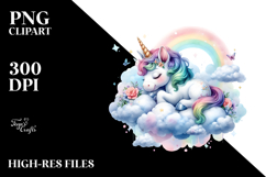 Baby Unicorn Napping PNG Product Image 2