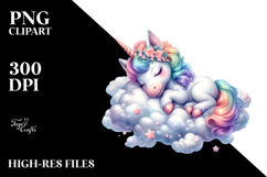 Dreamy Unicorn Napping on Cloud, High-Res PNG Product Image 2