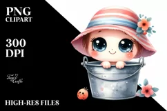 Smiling Baby in Bucket | Sublimation Clipart Product Image 3