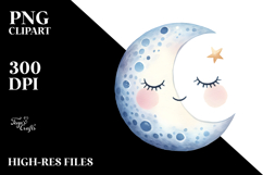 Whimsical Smiling Half Moon PNG Product Image 2