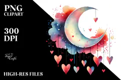 Digital Painting Moon PNG Product Image 2
