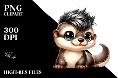 Cute Baby Otter with Cool Haircut, High-Resolution PNG Product Image 2
