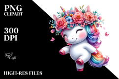 Cute Baby Unicorn Dancing, PNG Product Image 2