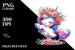 Cute Baby Unicorn Dancing, PNG Product Image 2