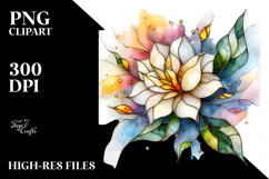 Stained Gardenia with Golden Insertions PNG Product Image 2