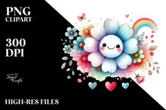 Colorful Smiling Flower PNG Product Image 2