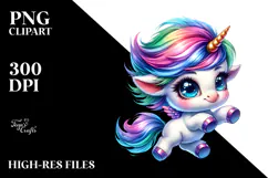 Vibrant Drawing of Unicorn with Expressive Face PNG Product Image 2