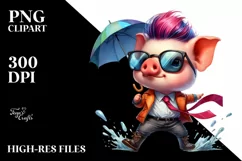 Cute Baby Pig Dancing PNG Product Image 3