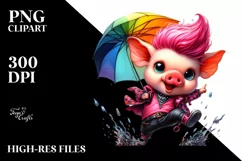 Cute Baby Pig Dancing PNG Product Image 3