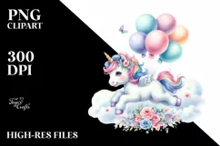 Colorful Baby Unicorn PNG Product Image 3