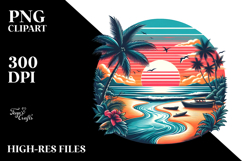 Tropical Beach Sunset Tshirt | Clipart Product Image 2