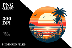 Tropical Beach Sunset Tshirt | Clipart Product Image 2