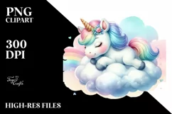 Colorful Baby Unicorn PNG Product Image 3