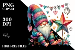 Whimsical Gnome on Star, High-Res PNG Product Image 2