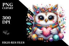 Cute Boho Baby Owl, PNG Product Image 2