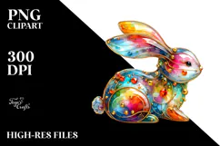 Bunny with Golden Insertions, Vibrant PNG Product Image 2