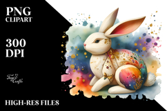 Colorful Bunny Made of Wood PNG Product Image 2