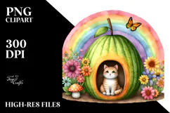 Colorful Fruit Rainbow Mushroom Butterfly | Sublimation Product Image 2