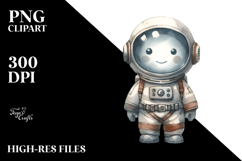 Washed Watercolor Vintage Astronaut Boy | Clipart Product Image 2
