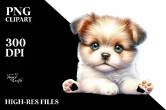 Watercolor Baby Dog High PNG Product Image 3