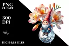 Gnome with Freesia, PNG Product Image 2