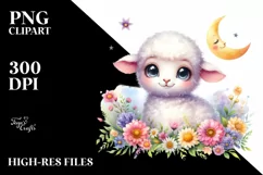 Cute Colorful Dall Sheep Moon Flowers | Sublimation | Product Image 3