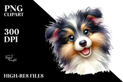 Watercolor Baby Collie, Trending PNG Product Image 2