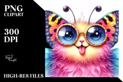 Butterfly Smiling Sunglasses Tongue | Sublimation Clipart Product Image 3