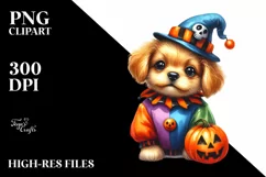 Cute Baby Dog Halloween Drawing | Sublimation Clipart Product Image 3