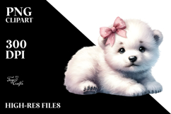 Cute Baby Polar Bear Watercolor PNG Product Image 2