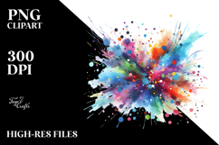 Colorful Brushstroke Splatter PNG Product Image 2