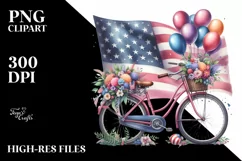 Vintage Vibrant Bicycle Balloons | Clipart Product Image 3