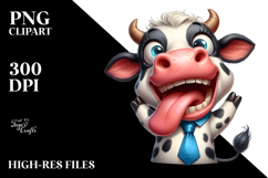 Silly Cartoon Cow, Transparent PNG Product Image 2