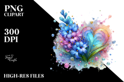 Abstract Vibrant Hyacinth Heart PNG Product Image 2