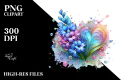 Abstract Vibrant Hyacinth Heart PNG Product Image 2