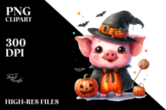 Cute Baby Pig Watercolor PNG Product Image 2