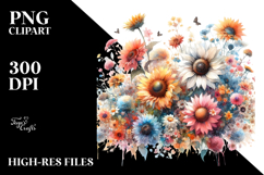 Colorful Sunflower Abstract PNG Product Image 2