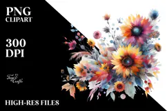 Colorful Sunflower Abstract PNG Product Image 2