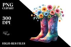 Colorful Cowboy Boots as Flower Pot | Clipart Product Image 2