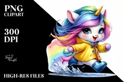 Happy Running Unicorn, Transparent PNG Product Image 1