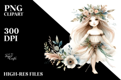 Washed Watercolor Boho Fairy PNG Product Image 2