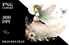 Washed Watercolor Boho Fairy PNG Product Image 2