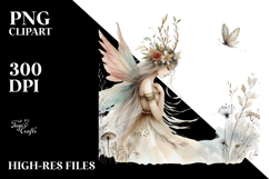 Washed Watercolor Boho Fairy PNG Product Image 2