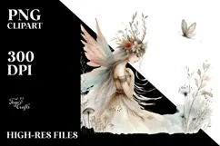 Washed Watercolor Boho Fairy PNG Product Image 2