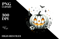 Simplistic Halloween Pumpkin Light Glitter PNG Product Image 2