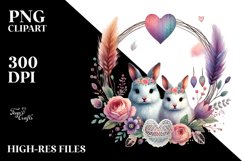 Boho Baby Rabbit with Heart PNG Product Image 2