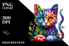 Vibrant Watercolor Kitten, 20 oz Tumbler PNG Product Image 2